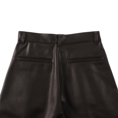 sleek leather 'drill' dark brown