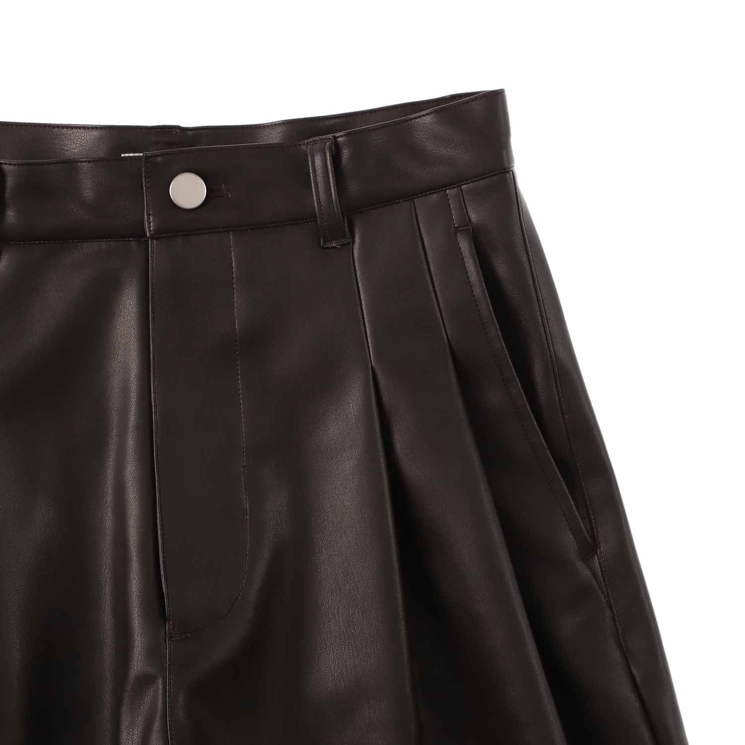 sleek leather 'drill' dark brown