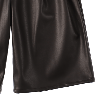 sleek leather 'drill' dark brown