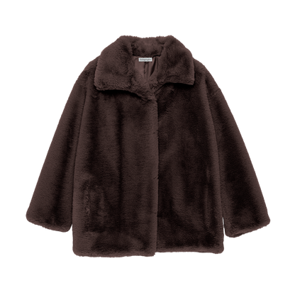 eco-fur 'half coat' brown