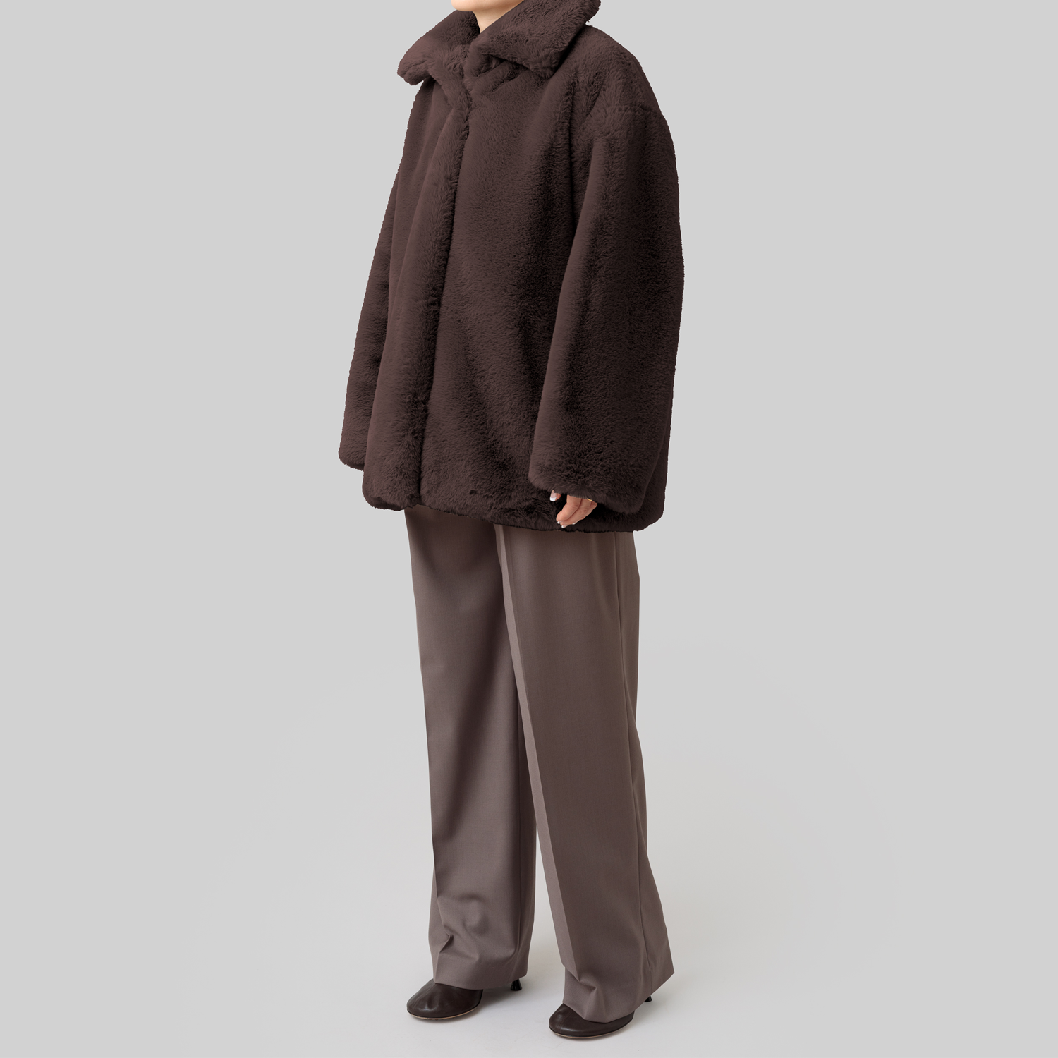 eco-fur 'half coat' brown