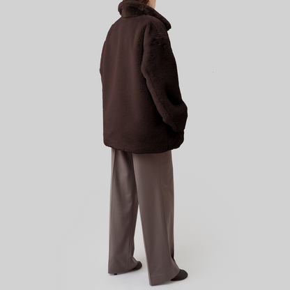 eco-fur 'half coat' brown