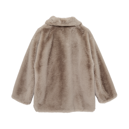 eco-fur 'half coat' few beige