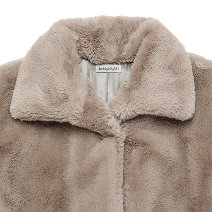 eco-fur 'half coat' few beige