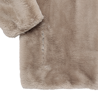 eco-fur 'half coat' few beige
