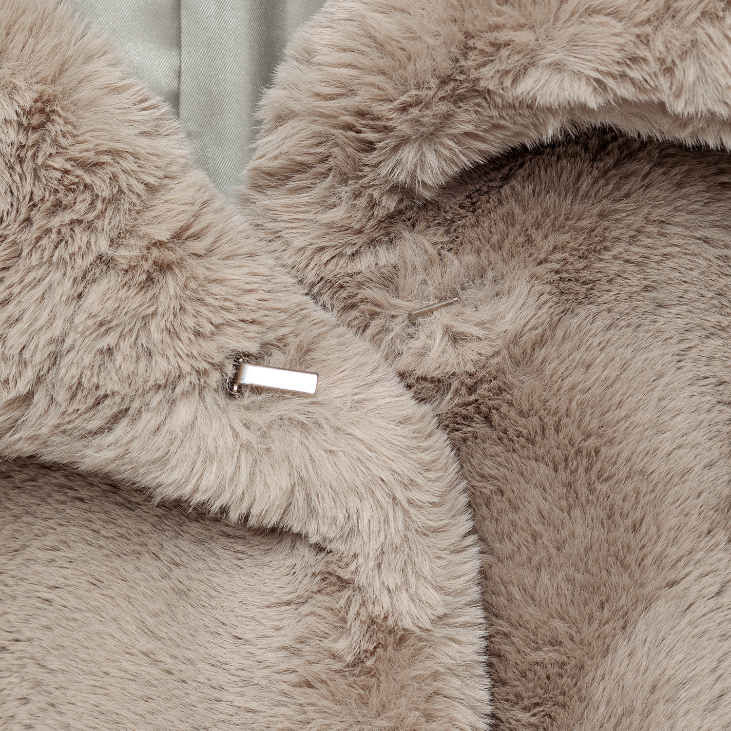 eco-fur 'half coat' few beige