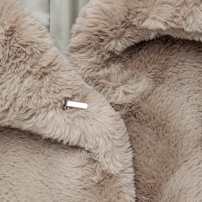eco-fur 'half coat' few beige