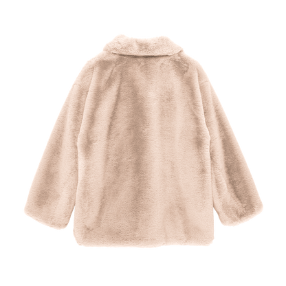 eco-fur 'half coat' ivory