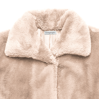 eco-fur 'half coat' ivory