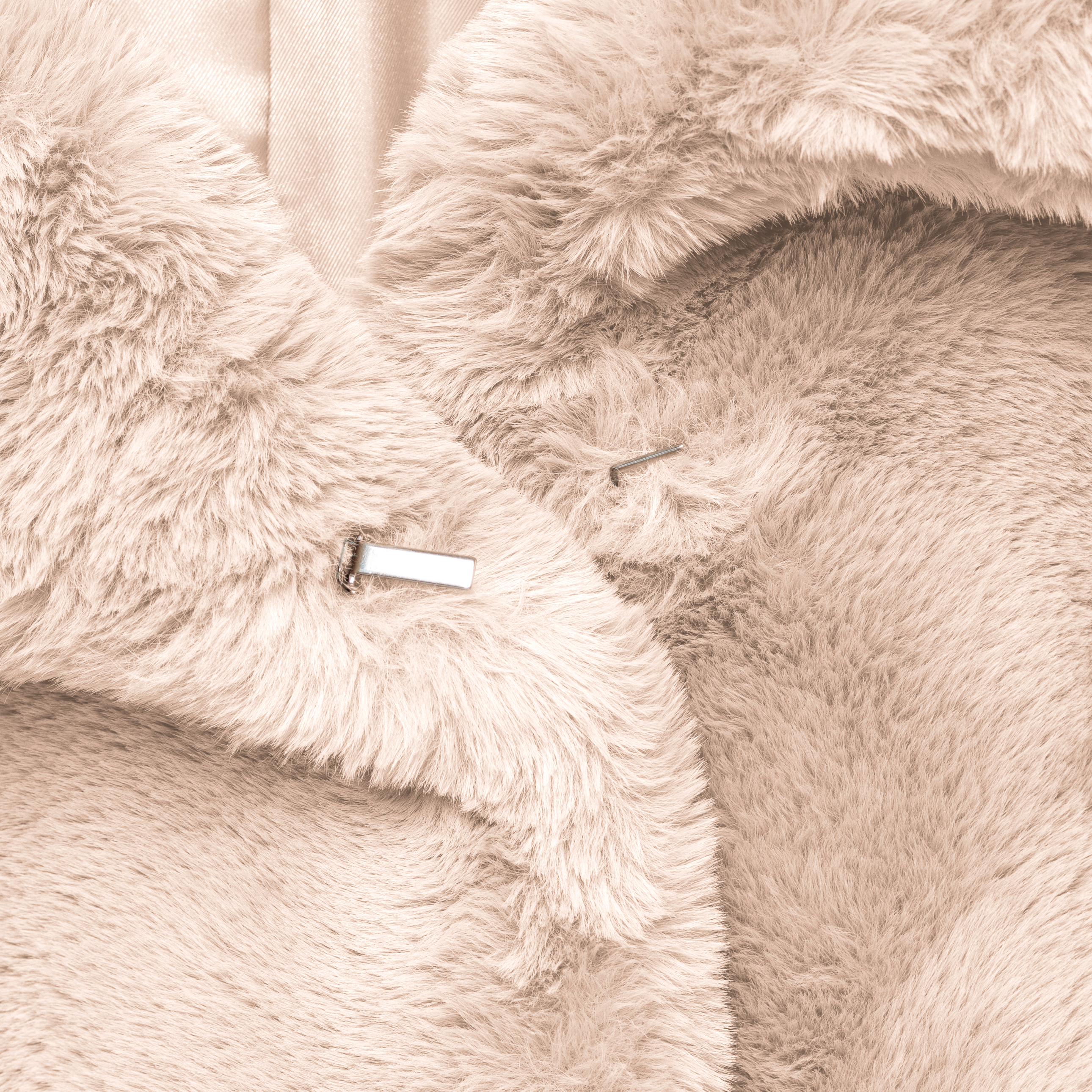 eco-fur 'half coat' ivory