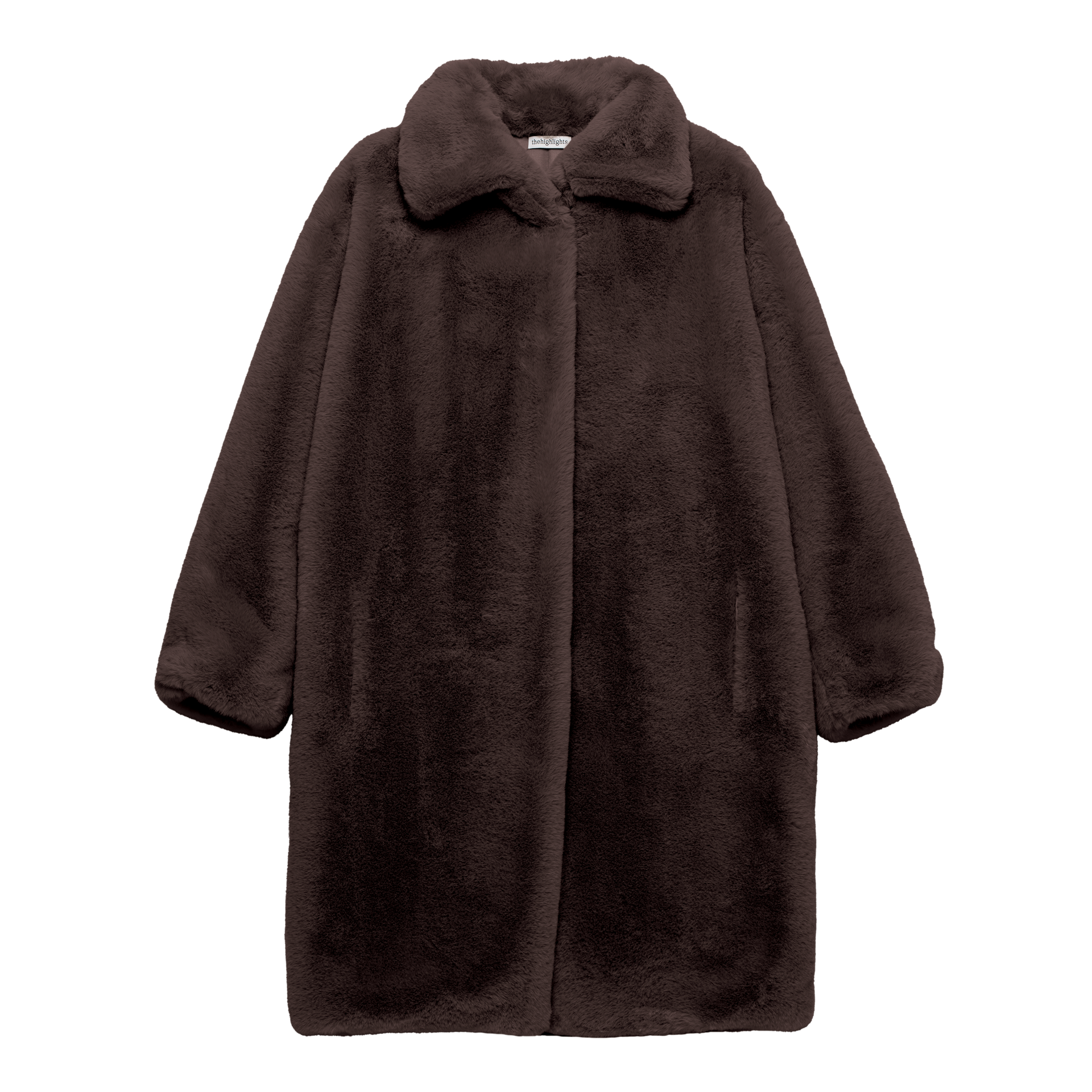 eco-fur 'long coat' brown – thehighlights
