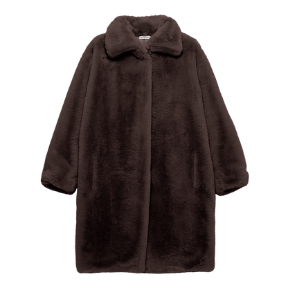 eco-fur 'long coat' brown