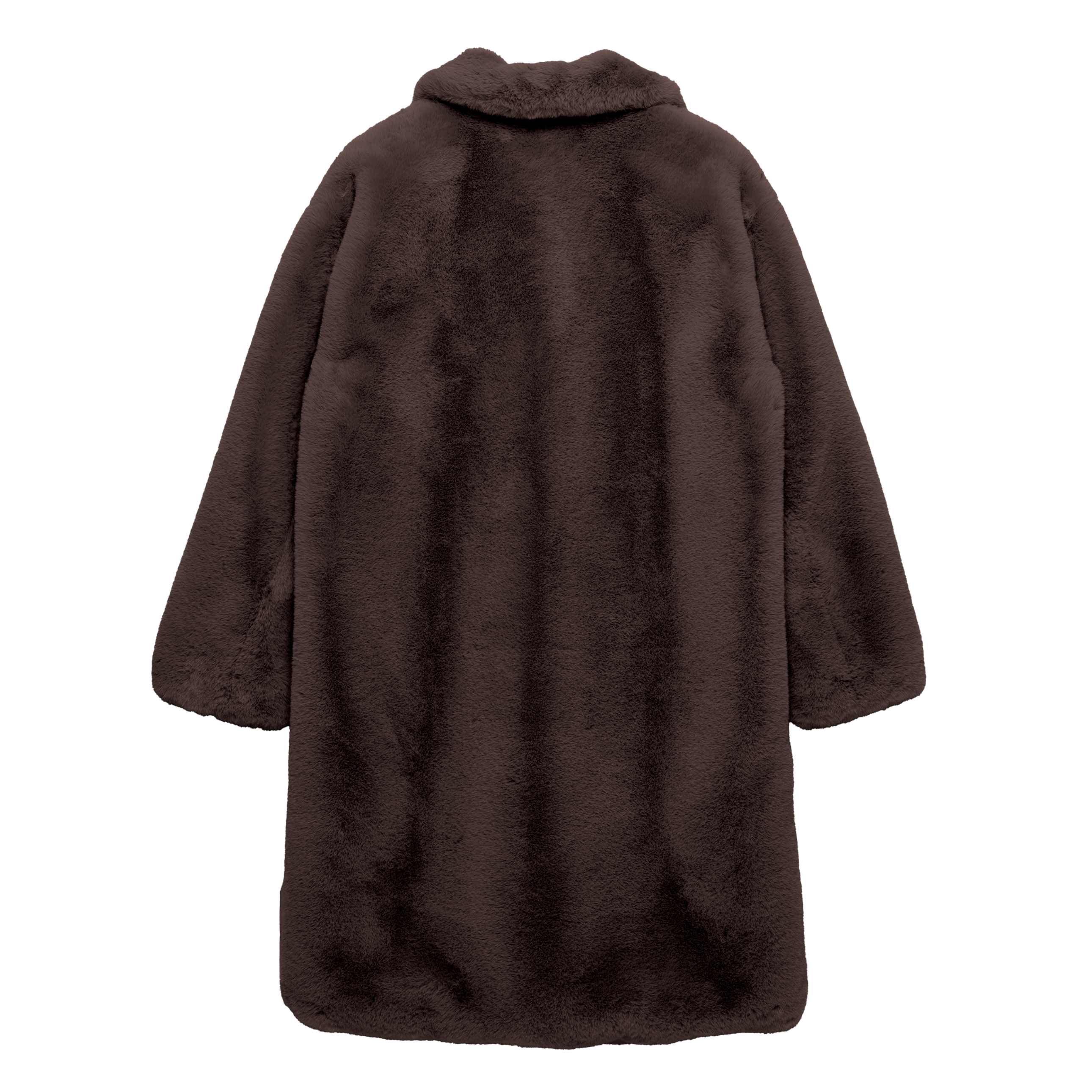 eco-fur 'long coat' brown
