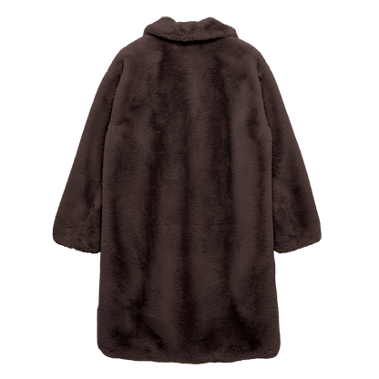 eco-fur 'long coat' brown