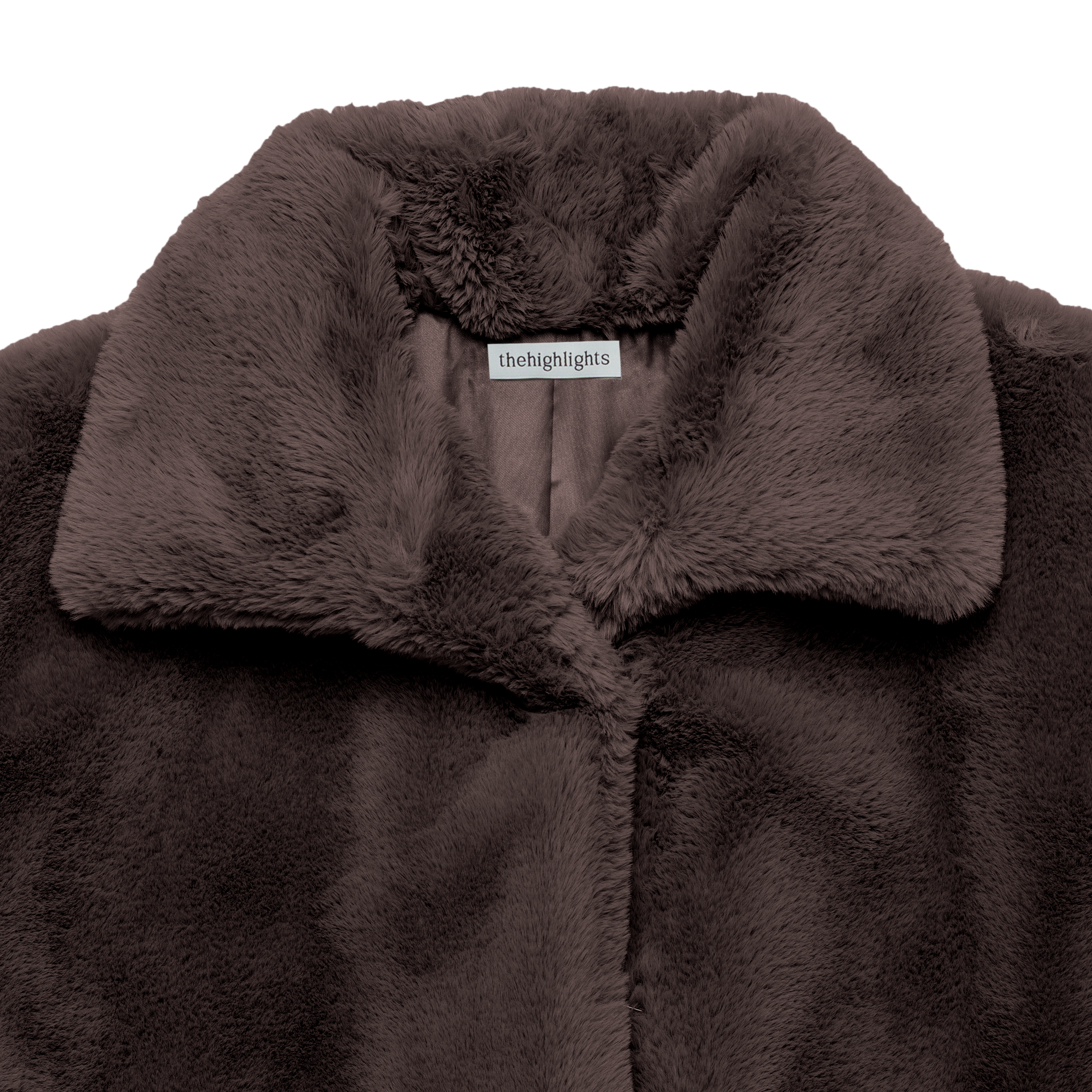 eco-fur 'long coat' brown