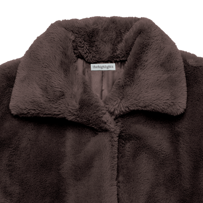 eco-fur 'long coat' brown
