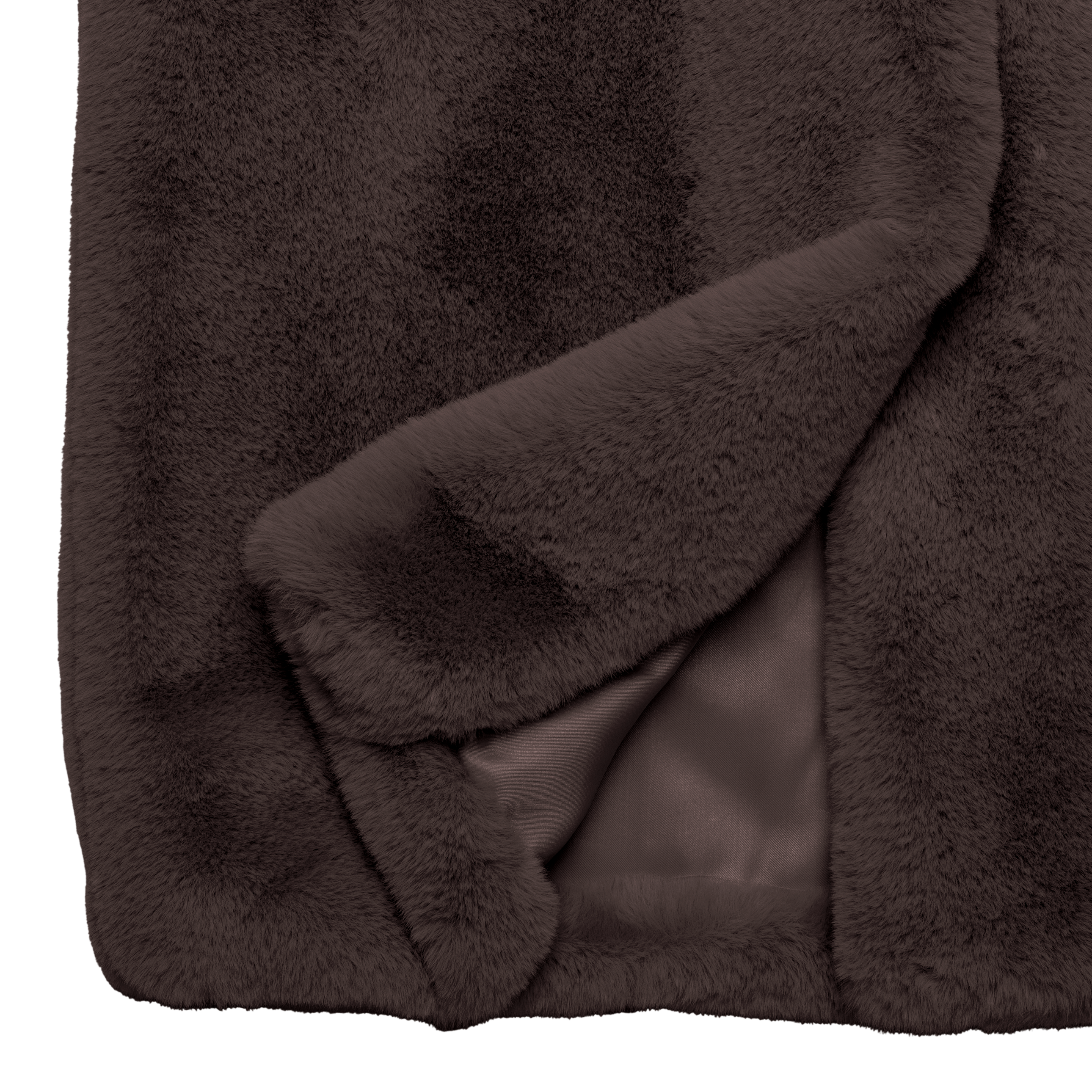 eco-fur 'long coat' brown