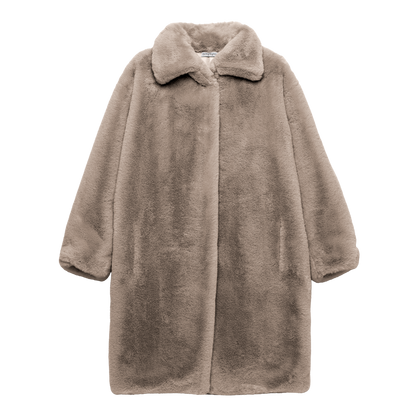 eco-fur 'long coat' few beige