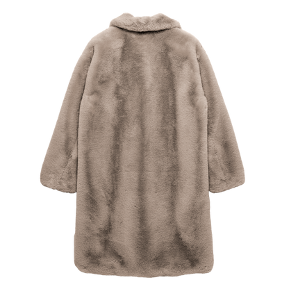 eco-fur 'long coat' few beige