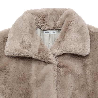 eco-fur 'long coat' few beige