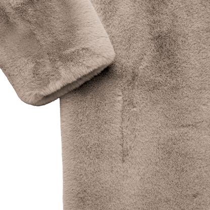 eco-fur 'long coat' few beige