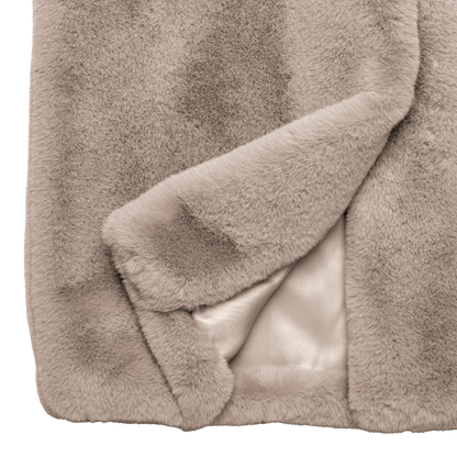 eco-fur 'long coat' few beige