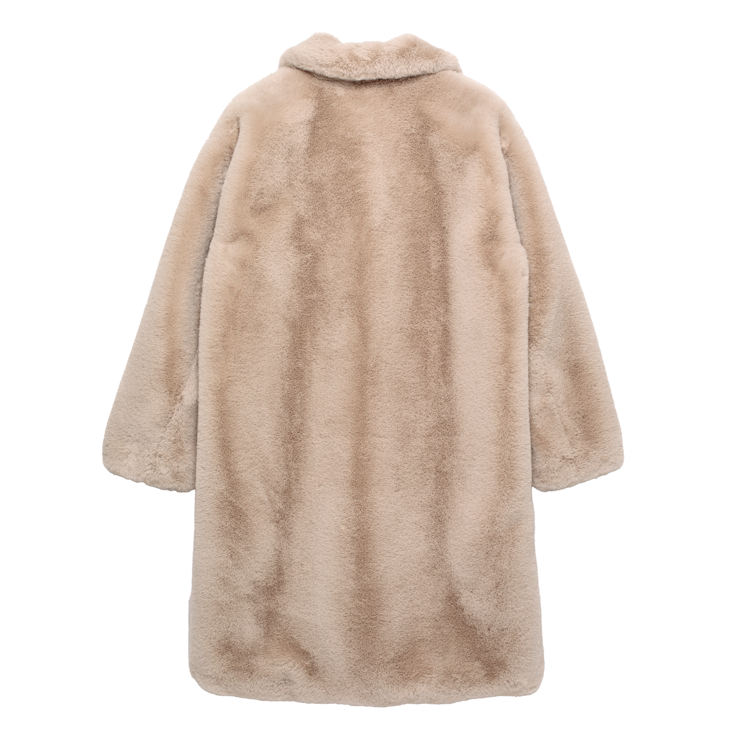 eco-fur 'long coat' ivory