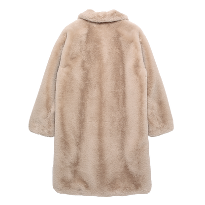eco-fur 'long coat' ivory