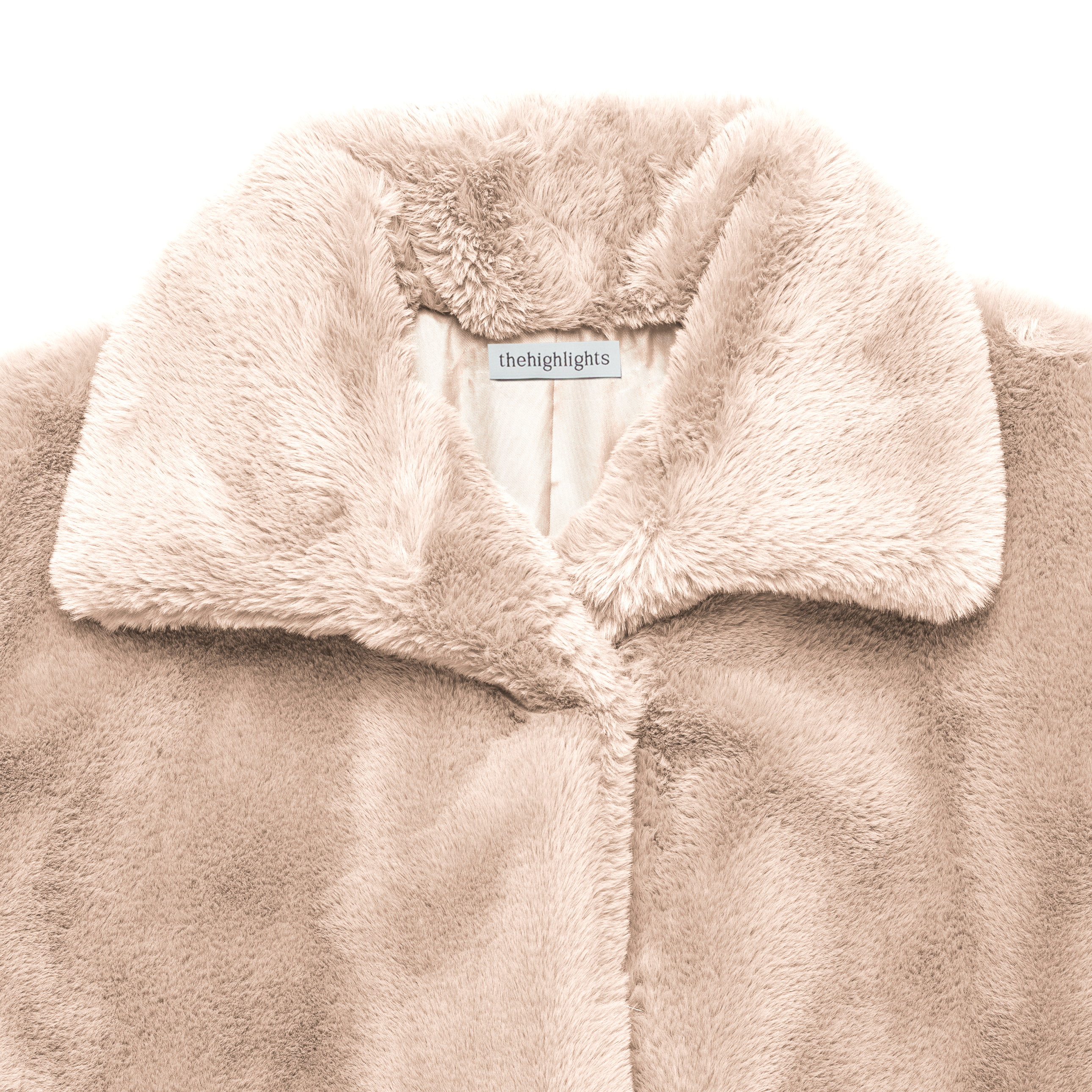 eco-fur 'long coat' ivory