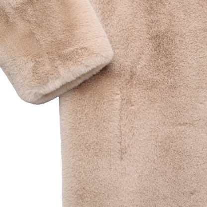 eco-fur 'long coat' ivory