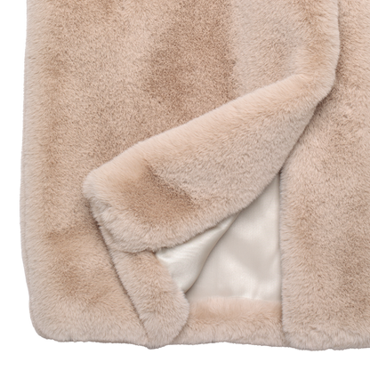 eco-fur 'long coat' ivory