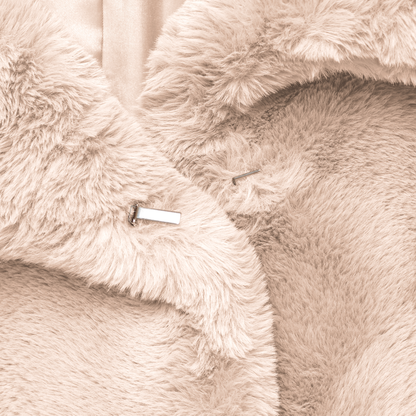 eco-fur 'long coat' ivory