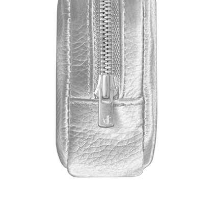 mini 'pouch' metallic silver