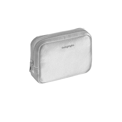 mini 'pouch' metallic silver