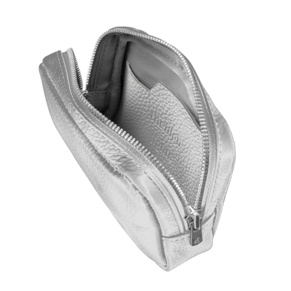 mini 'pouch' metallic silver