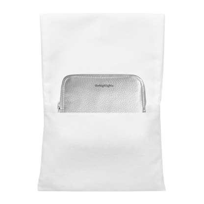 mini 'pouch' metallic silver