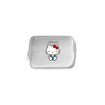 mini 'pouch' metallic silver × HELLO KITTY