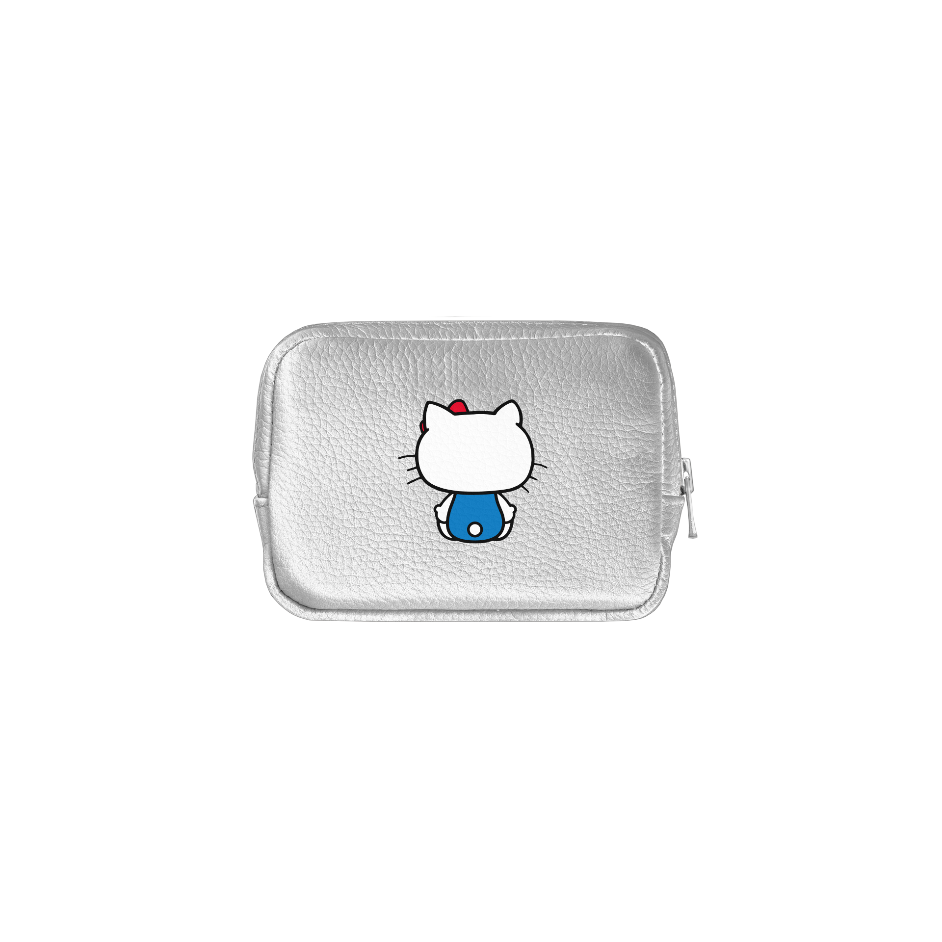 mini 'pouch' metallic silver × HELLO KITTY