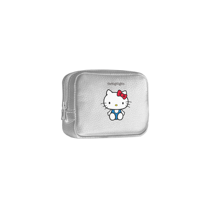 mini 'pouch' metallic silver × HELLO KITTY