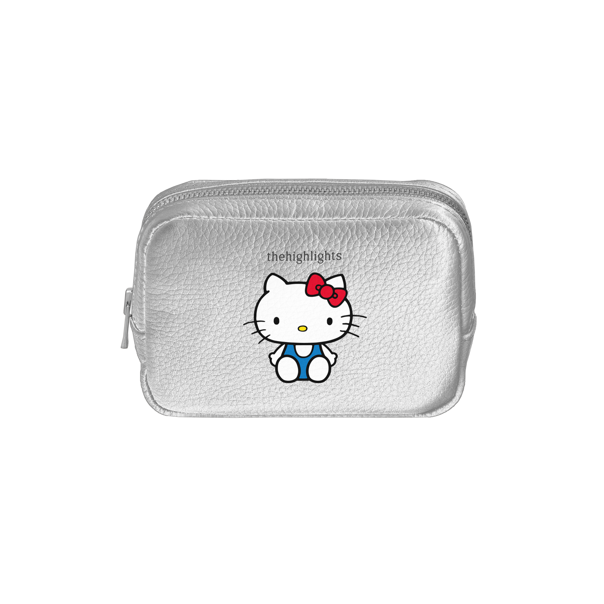mini 'pouch' metallic silver × HELLO KITTY