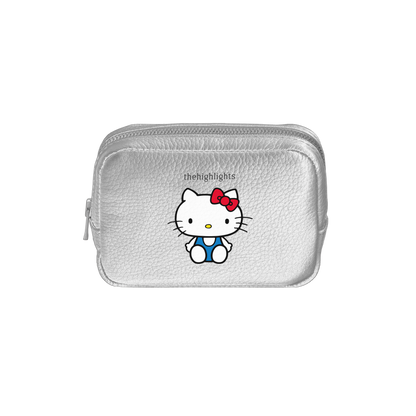 mini 'pouch' metallic silver × HELLO KITTY