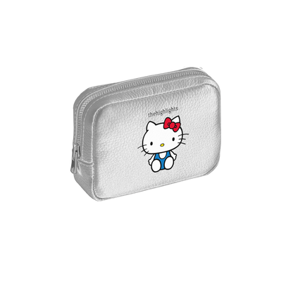 mini 'pouch' metallic silver × HELLO KITTY
