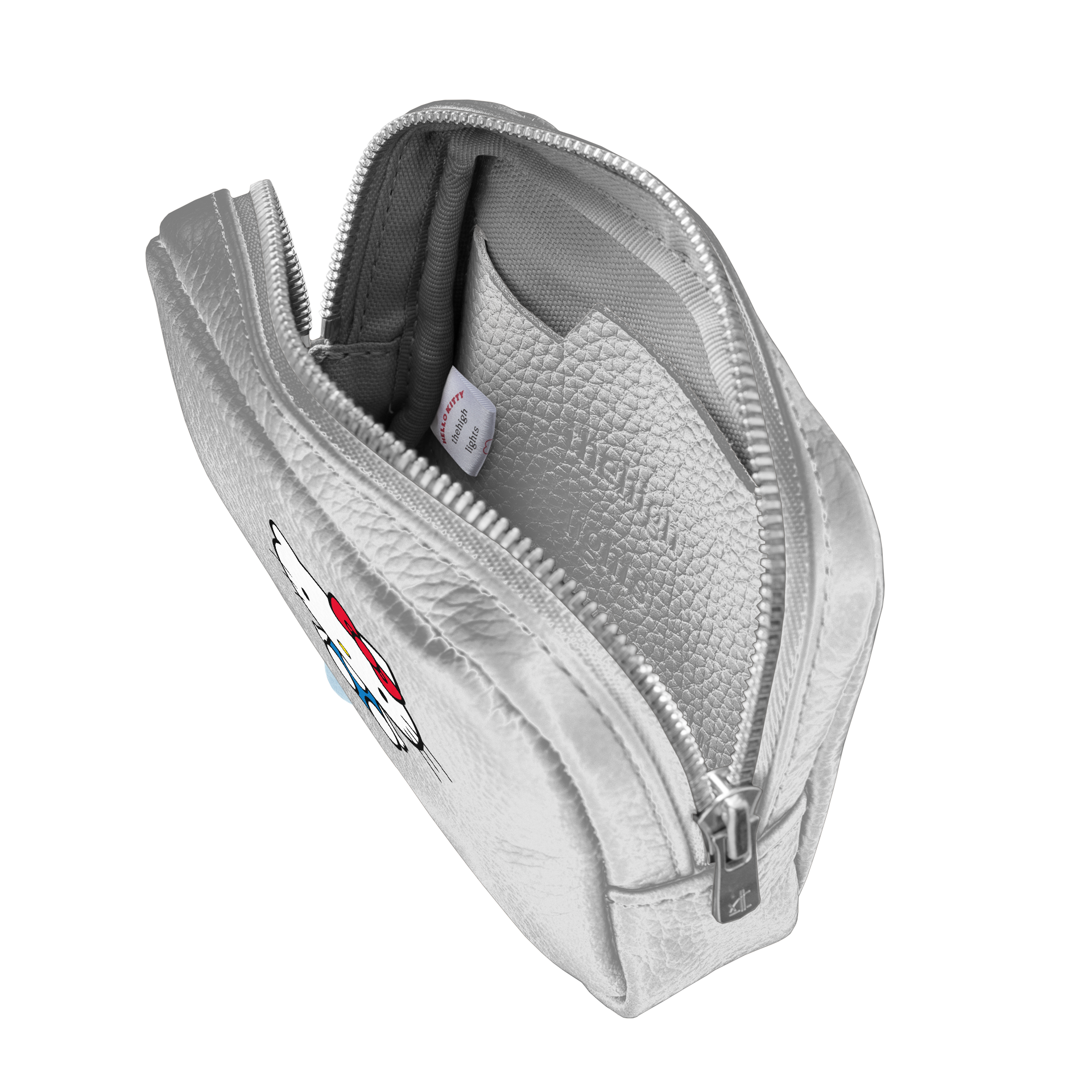 mini 'pouch' metallic silver × HELLO KITTY