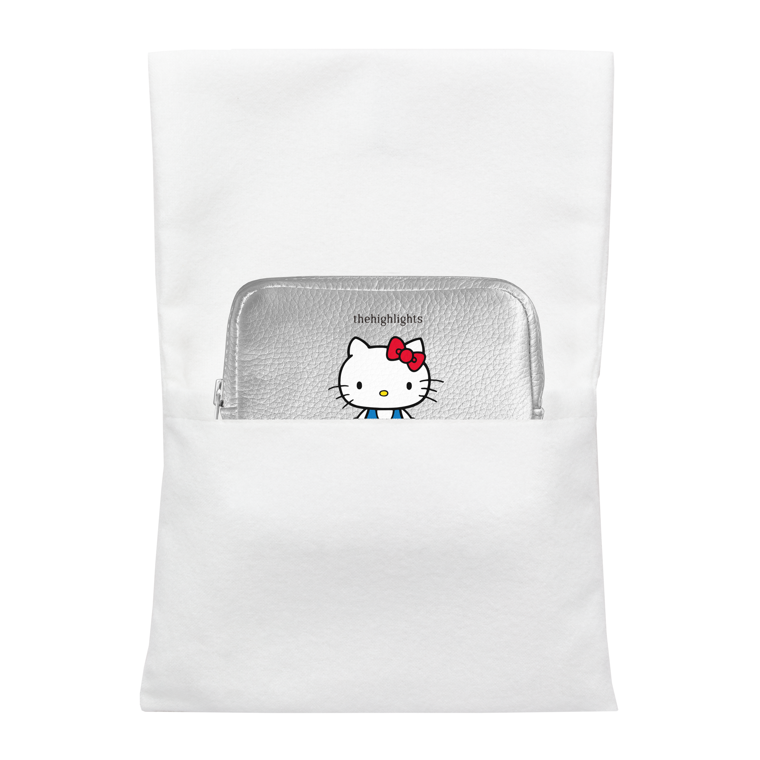 mini 'pouch' metallic silver × HELLO KITTY