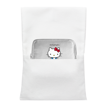 mini 'pouch' metallic silver × HELLO KITTY