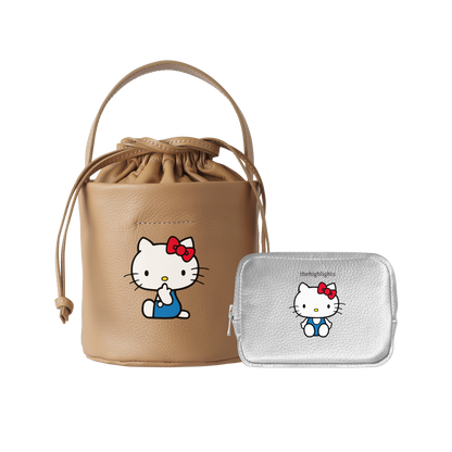 mini 'pouch' metallic silver × HELLO KITTY