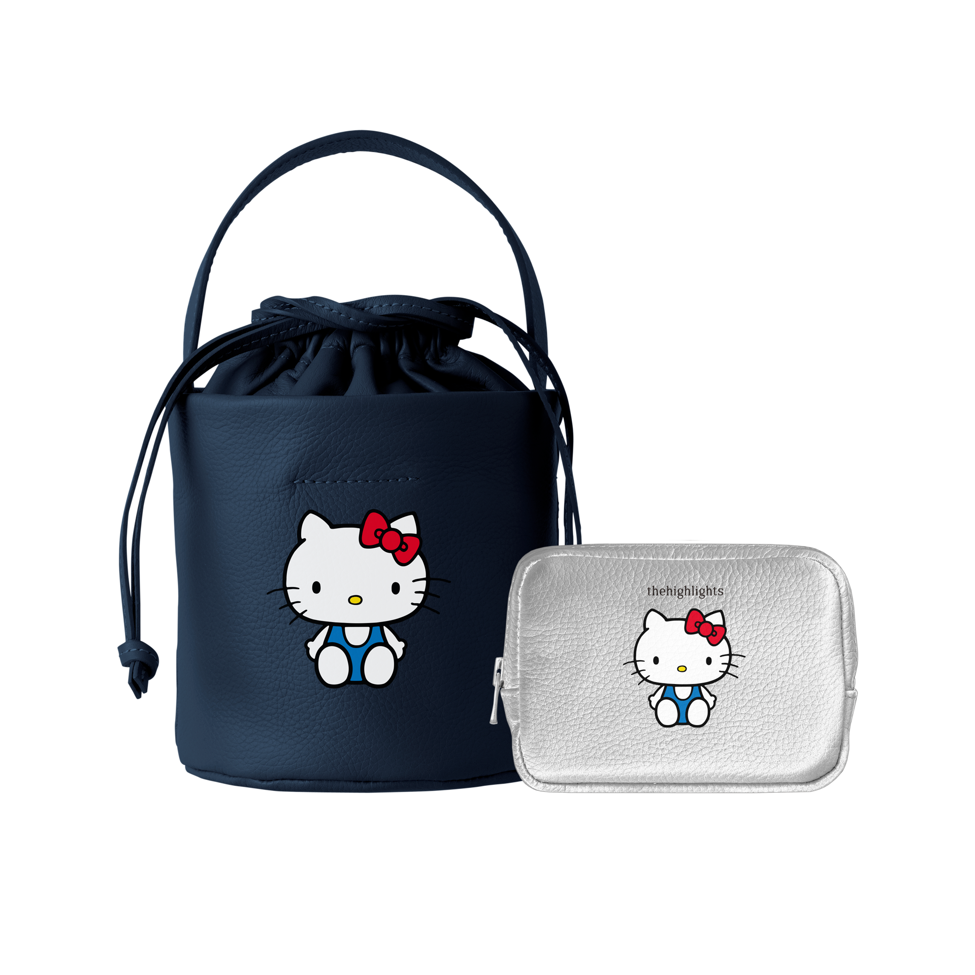 mini 'pouch' metallic silver × HELLO KITTY