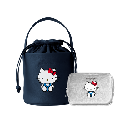 mini 'pouch' metallic silver × HELLO KITTY