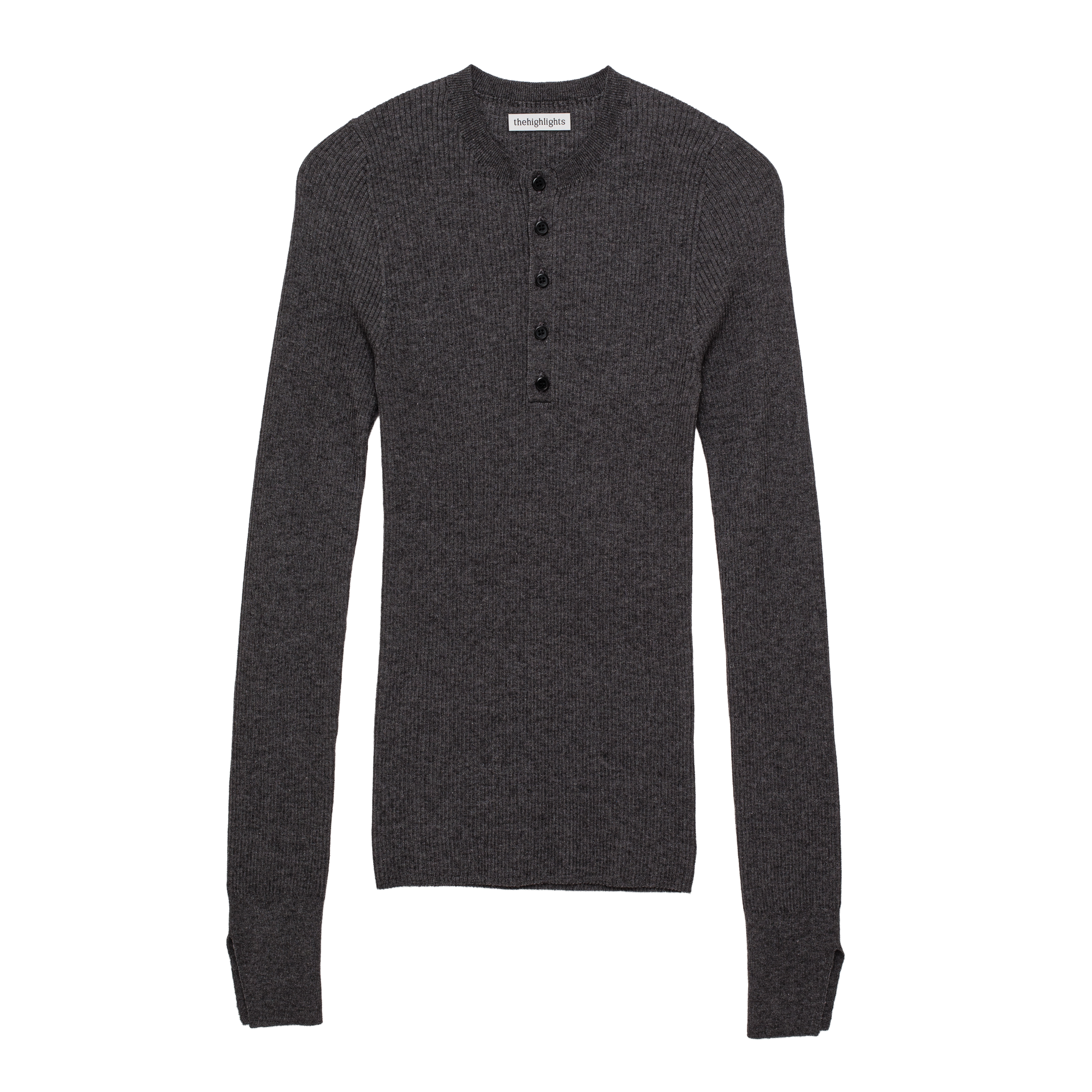 rib ‘knit’ henry-sweater charcoal gray