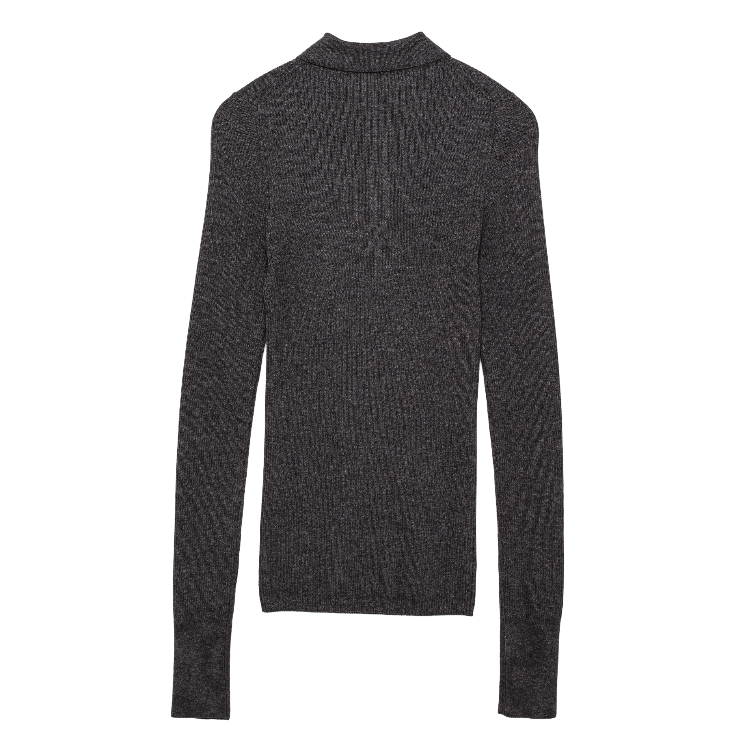 rib ‘knit’ polo-sweater charcoal gray
